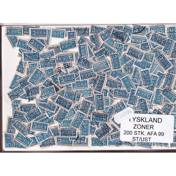 Tyskland Zoner - 200 stk. AFA nr. 99 Stemplet/ust.