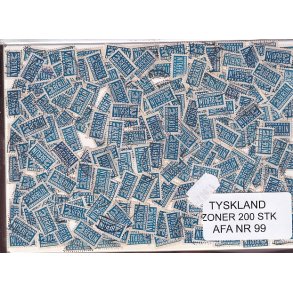 Tyskland Zoner - 200 stk. AFA nr. 99 Stemplet/ust.