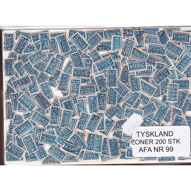 Tyskland Zoner - 200 stk. AFA nr. 99 Stemplet/ust.