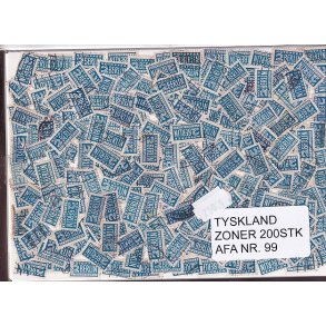 Tyskland Zoner - 200 stk. AFA nr. 99 Stemplet/ust.