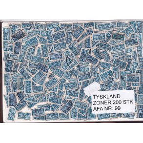 Tyskland Zoner - 200 stk. AFA nr. 99 Stemplet/ust.