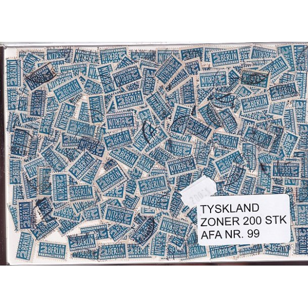 Tyskland Zoner - 200 stk. AFA nr. 99 Stemplet/ust.