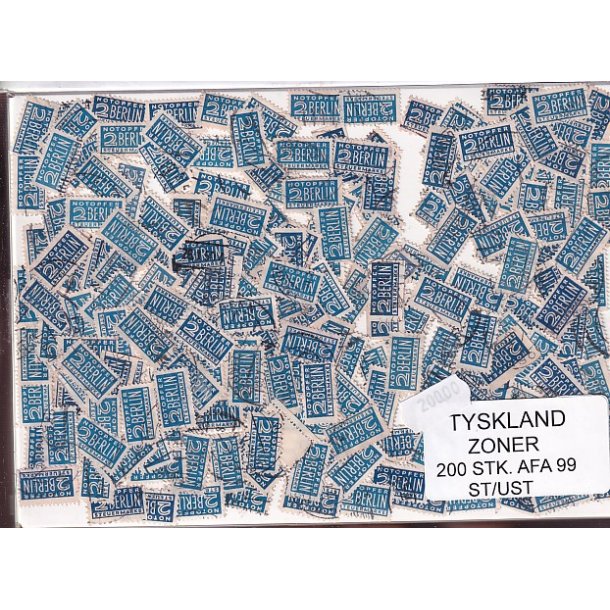 Tyskland Zoner - 200 stk. AFA nr. 99 Stemplet/ust.