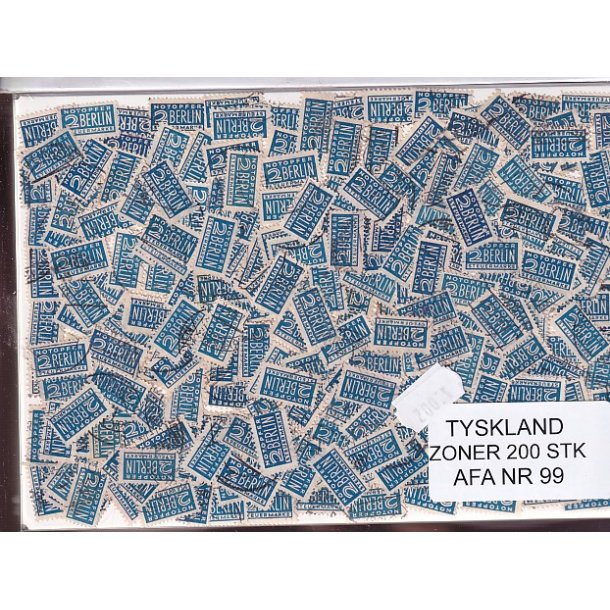 Tyskland Zoner - 200 stk. AFA nr. 99 Stemplet/ust.