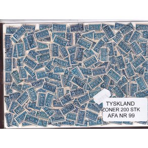 Tyskland Zoner - 200 stk. AFA nr. 99 Stemplet/ust.