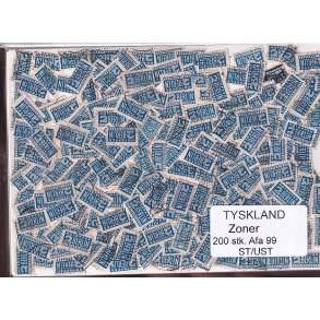 Tyskland Zoner - 200 stk. AFA nr. 99 Stemplet/ust.