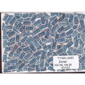 Tyskland Zoner - 200 stk. AFA nr. 99 Stemplet/ust.