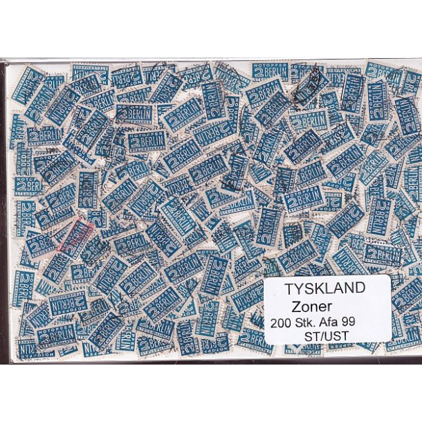 Tyskland Zoner - 200 stk. AFA nr. 99 Stemplet/ust.