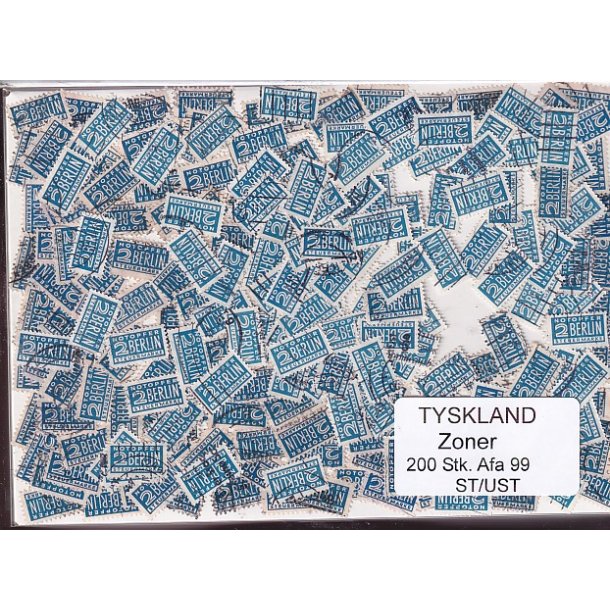 Tyskland Zoner - 200 stk. AFA nr. 99 Stemplet/ust.