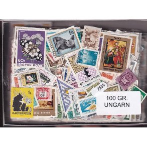 Ungarn Dubletparti 100 gram afvaskede frimrker.