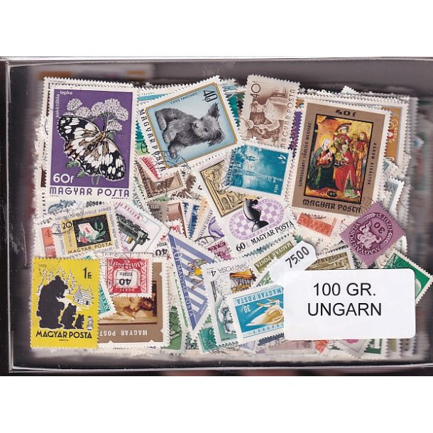Ungarn Dubletparti 100 gram afvaskede frimrker.