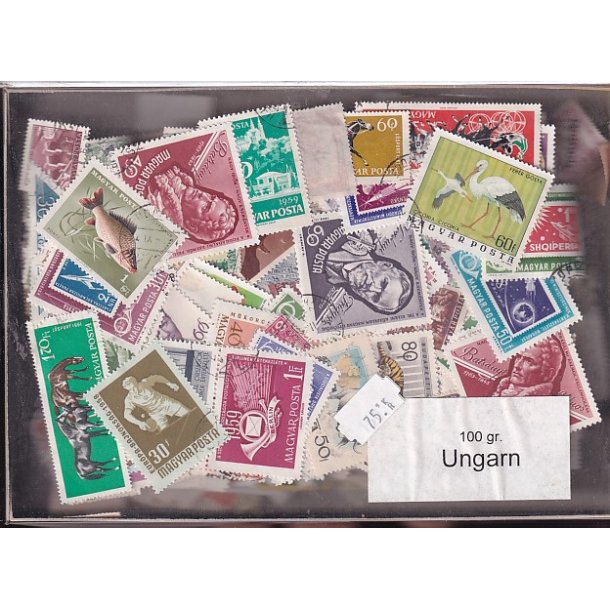 Ungarn Dubletparti 100 gram afvaskede frimrker.
