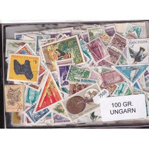 Ungarn Dubletparti 100 gram afvaskede frimrker.
