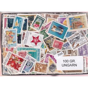 Ungarn Dubletparti 100 gram afvaskede frimrker.