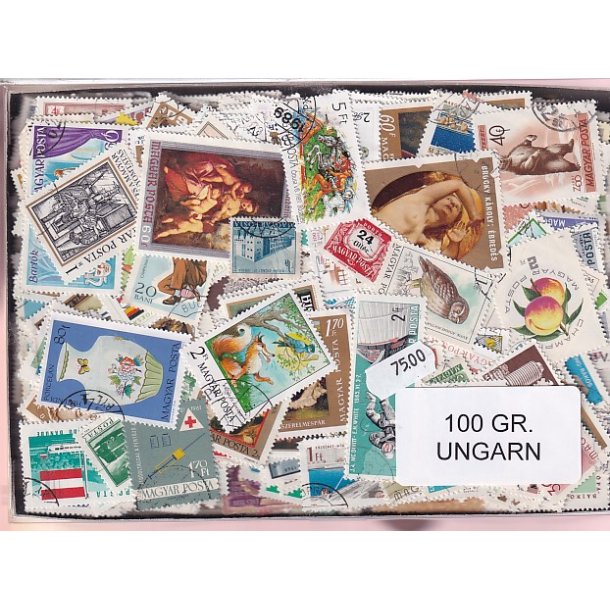 Ungarn Dubletparti 100 gram afvaskede frimrker.