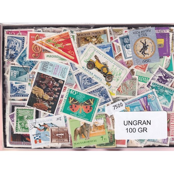 Ungarn Dubletparti 100 gram afvaskede frimrker.