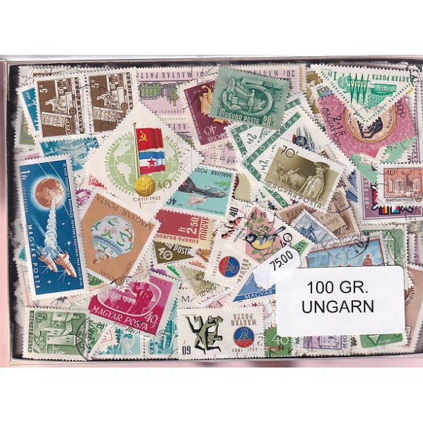 Ungarn Dubletparti 100 gram afvaskede frimrker.
