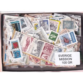 Sverige Mission - 100 g. T�t enkeltklip, mange m�rker.