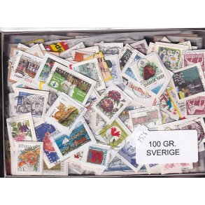 Sverige 100 g. T�t enkeltklip, mange m�rker.