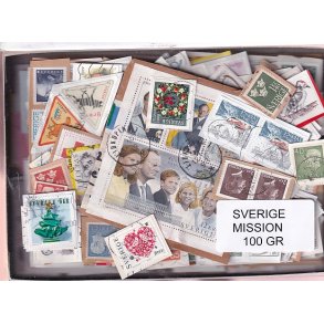 Sverige Mission - 100 g. T�t enkeltklip, mange m�rker.