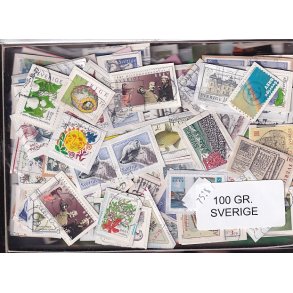 Sverige 100 g. T�t enkeltklip, mange m�rker.