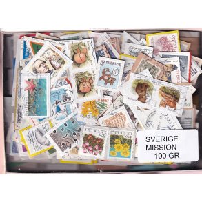 Sverige Mission - 100 g. T�t enkeltklip, mange m�rker.
