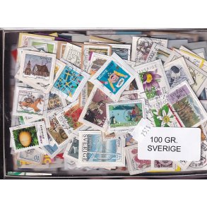 Sverige 100 g. T�t enkeltklip, mange m�rker.