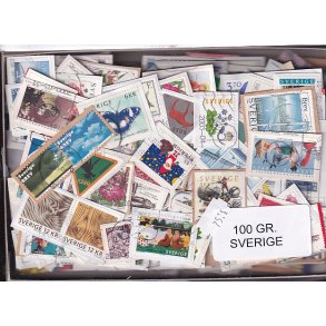 Sverige 100 g. T�t enkeltklip, mange m�rker.