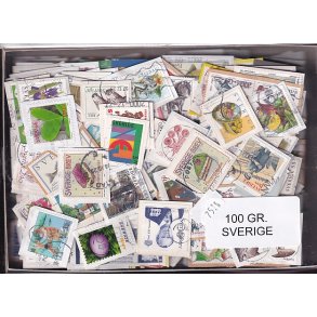 Sverige 100 g. T�t enkeltklip, mange m�rker.