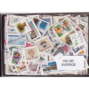 Sverige 100 g. T�t enkeltklip, mange m�rker.