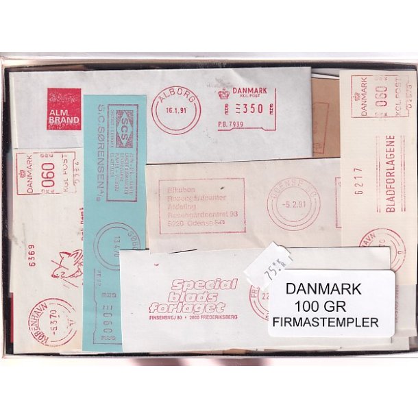 Danmark Firmastempelafklip 100 gram.