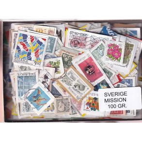 Sverige Mission - 100 g. T�t enkeltklip, mange m�rker.