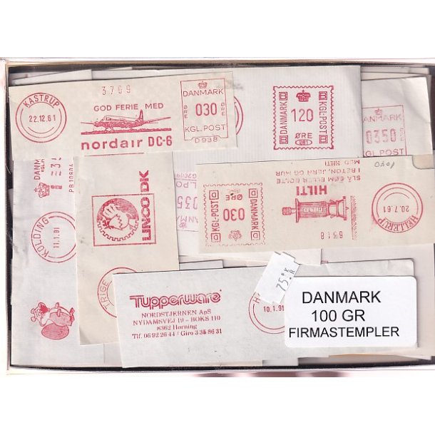 Danmark Firmastempelafklip 100 gram.
