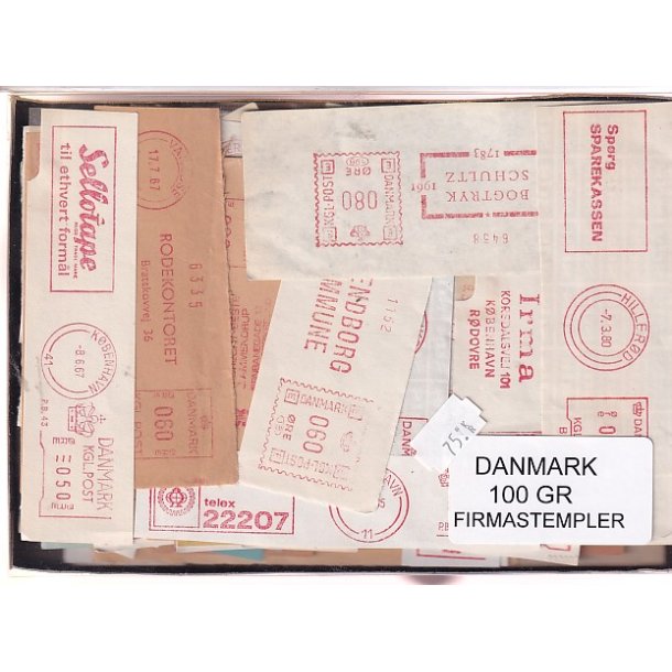 Danmark Firmastempelafklip 100 gram.