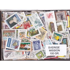 Sverige Mission - 100 g. T�t enkeltklip, mange m�rker.