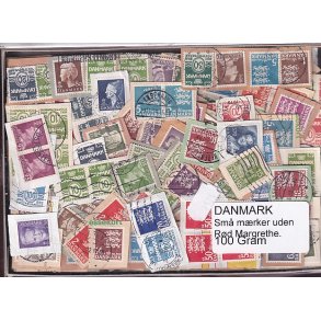 Danmark 100 g. sm� m�rker Uden r�d Margrethe.