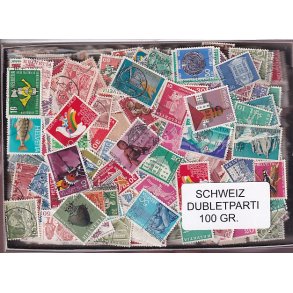 Schweiz Dubletparti - 100 gram afvaskede frimrker.