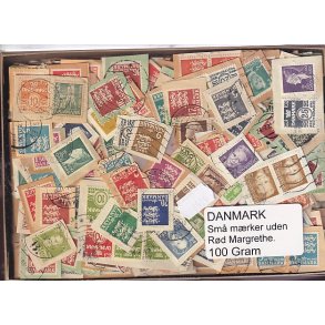 Danmark 100 g. sm� m�rker Uden r�d Margrethe.