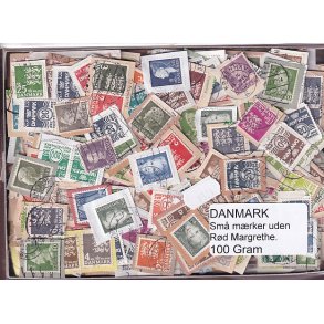 Danmark 100 g. sm� m�rker UDEN r�d Margrethe.