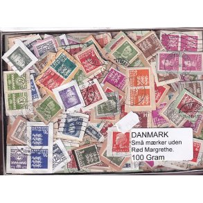 Danmark 100 g. sm� m�rker Uden r�d Margrethe.
