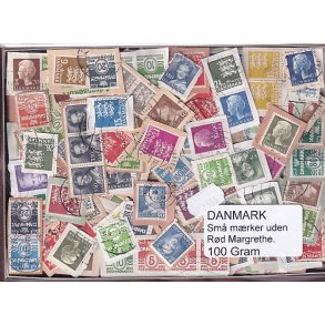 Danmark 100 g. sm� m�rker UDEN r�d Margrethe.