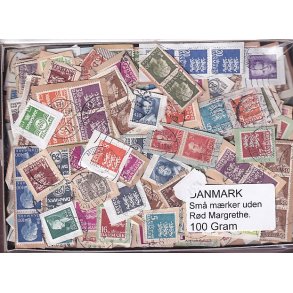 Danmark 100 g. sm� m�rker UDEN r�d Margrethe.
