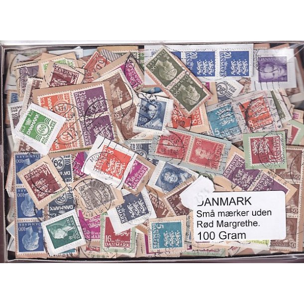 Danmark 100 g. sm� m�rker UDEN r�d Margrethe.