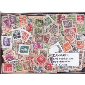 Danmark 100 g. sm� m�rker UDEN r�d Margrethe.