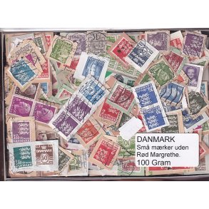 Danmark 100 g. sm� m�rker UDEN r�d Margrethe.