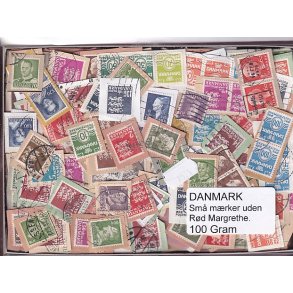 Danmark 100 g. sm� m�rker UDEN r�d Margrethe.