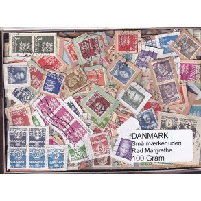Danmark 100 g. sm� m�rker UDEN r�d Margrethe.