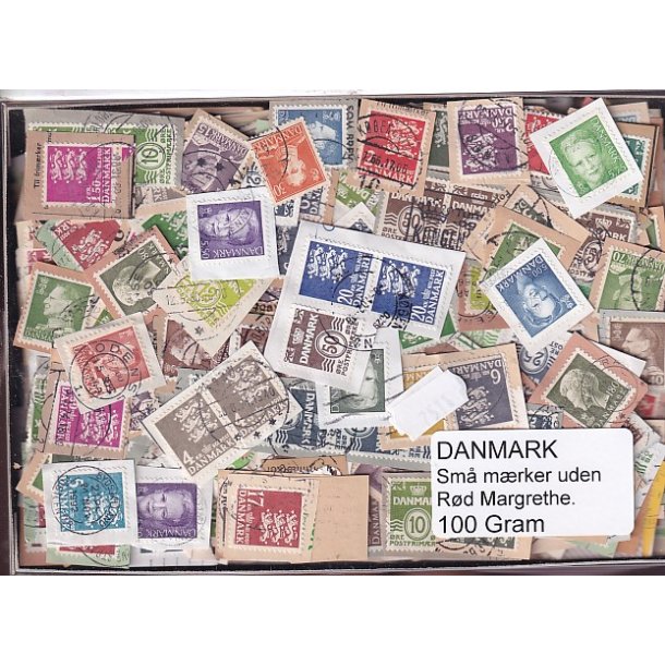 Danmark 100 g. sm� m�rker Uden r�d Margrethe.