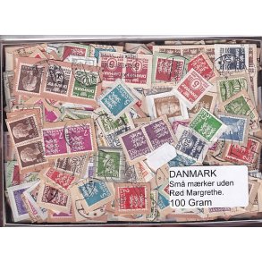 Danmark 100 g. sm� m�rker Uden r�d Margrethe.