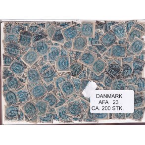 Danmark 200 stk Afa 23 Stemplet/ustemplet.